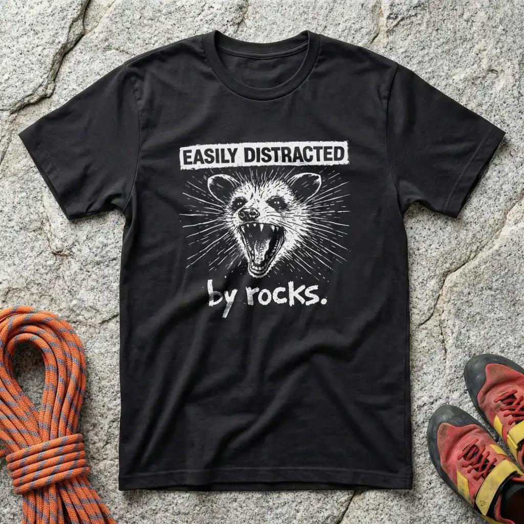 Easily Distracted By Rocks Opossum T-Shirt