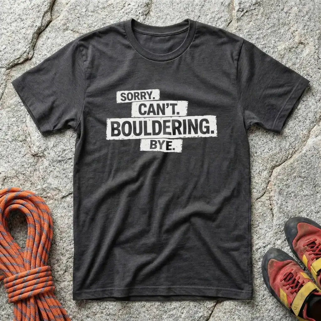 Sorry. Can't. Bouldering. Bye. T-Shirt